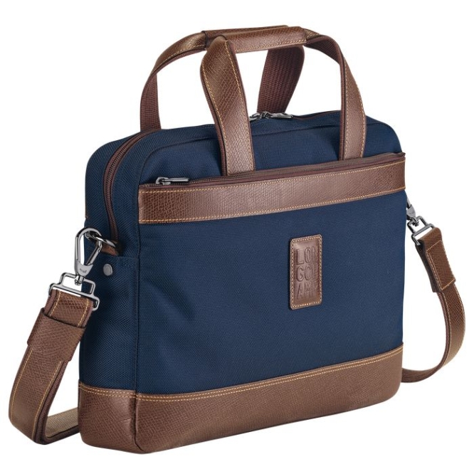 Navy Longchamp Boxford S Men's Document Holders | US-8236OGC