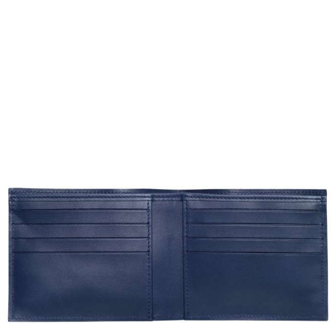 Navy Longchamp Croco Block Men\'s Wallets | US-4897SBF