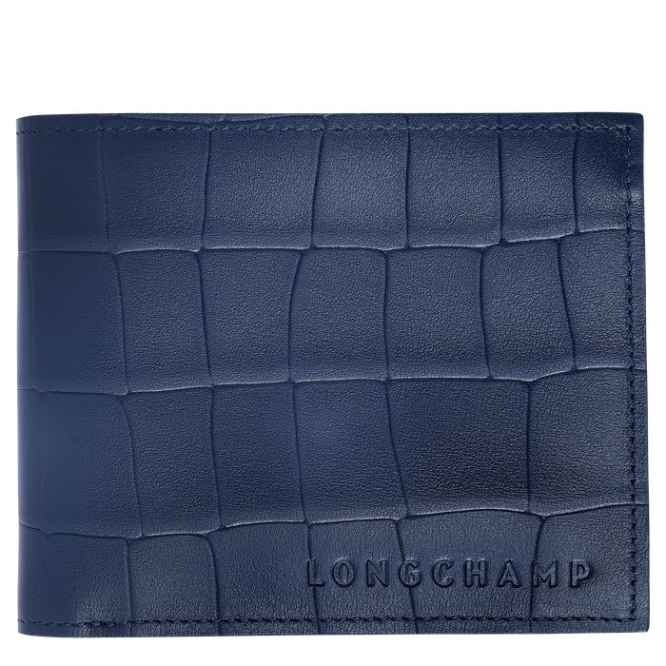 Navy Longchamp Croco Block Women\'s Wallets | US-8013UGJ