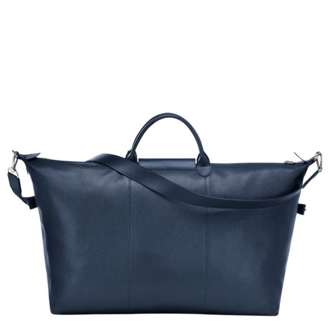 Navy Longchamp Le Foulonné L Men's Travel Bags | US-9840AXN