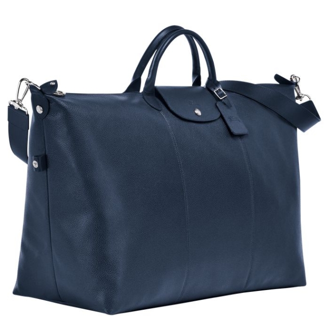 Navy Longchamp Le Foulonné L Women's Travel Bags | US-3481QWP