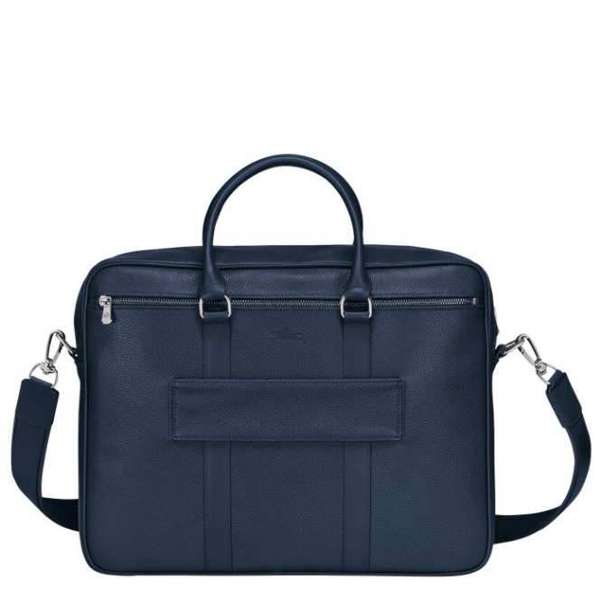 Navy Longchamp Le Foulonné M Men's Document Holders | US-8402BYP