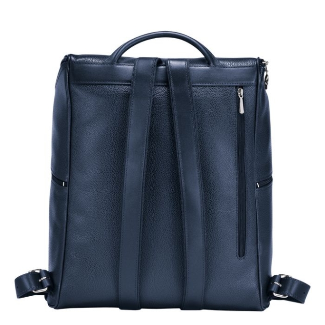 Navy Longchamp Le Foulonné Men's Backpacks | US-4928ECZ