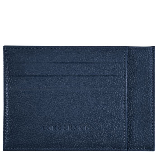 Navy Longchamp Le Foulonné Men\'s Cardholders & Coin Purses | US-5480GET