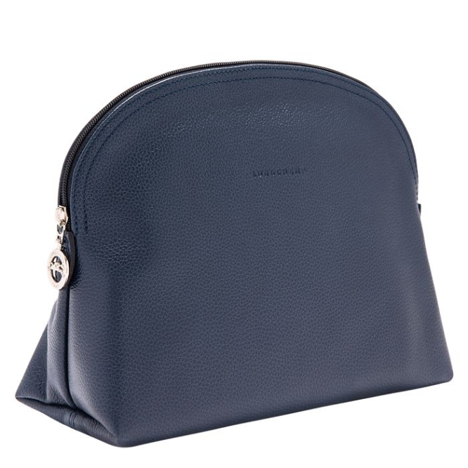 Navy Longchamp Le Foulonné Men's Toiletry Bags | US-6391ESX