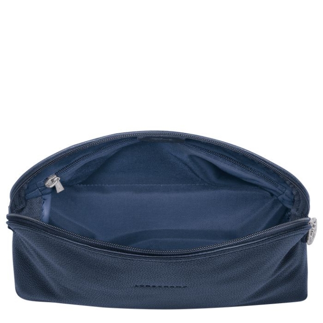 Navy Longchamp Le Foulonné Men's Toiletry Bags | US-6391ESX