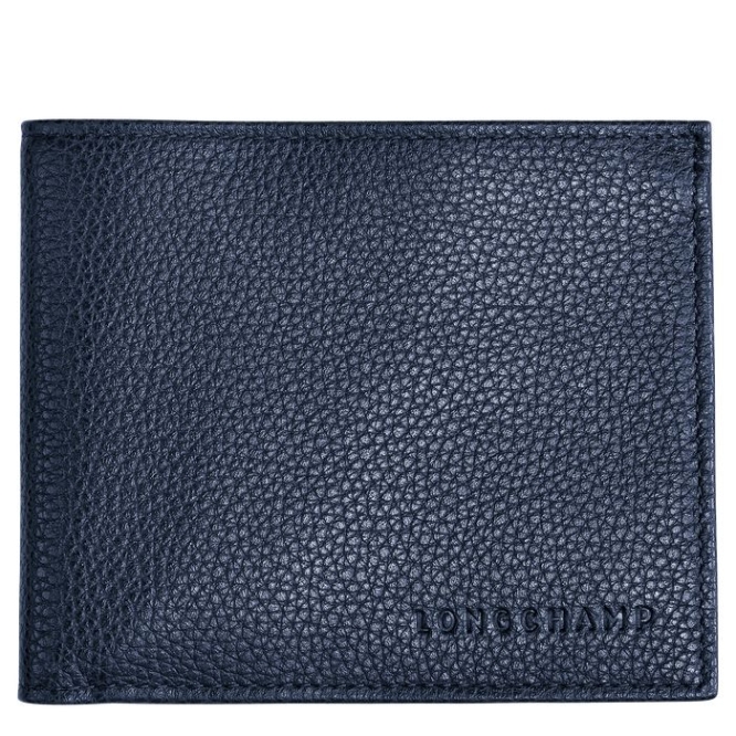 Navy Longchamp Le Foulonné Men\'s Wallets | US-2175URD