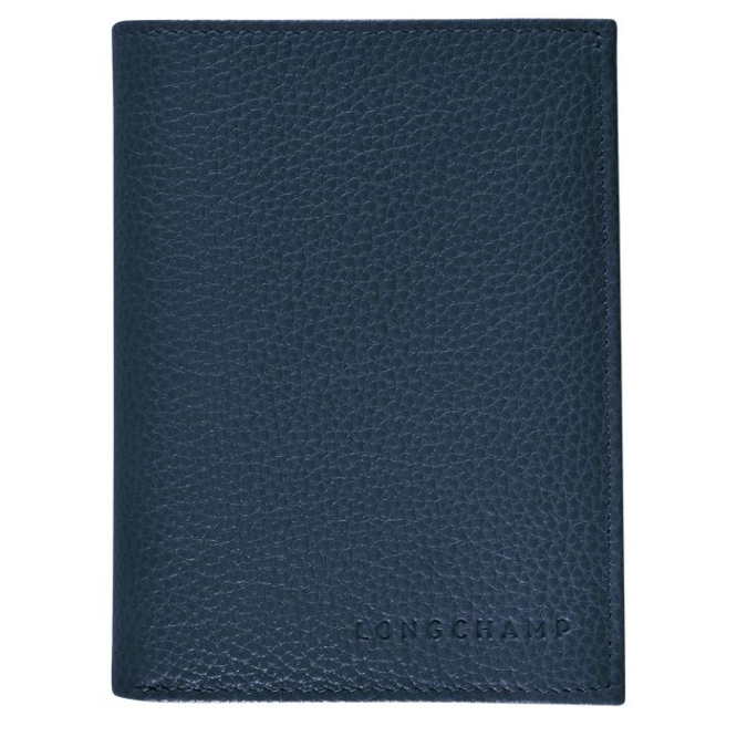 Navy Longchamp Le Foulonné Men\'s Wallets | US-7124IXU