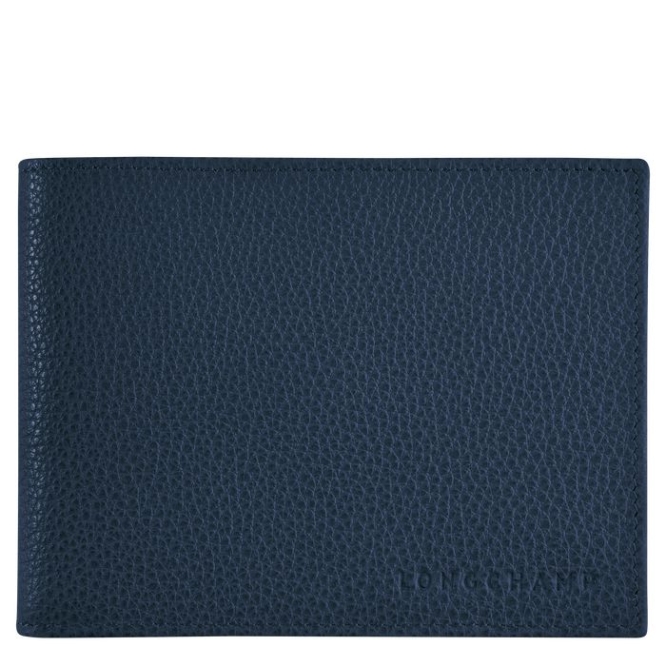 Navy Longchamp Le Foulonné Men\'s Wallets | US-7820NCW