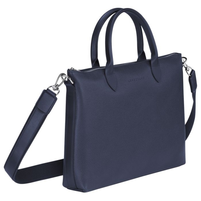 Navy Longchamp Le Foulonné S Men's Document Holders | US-1847LCY