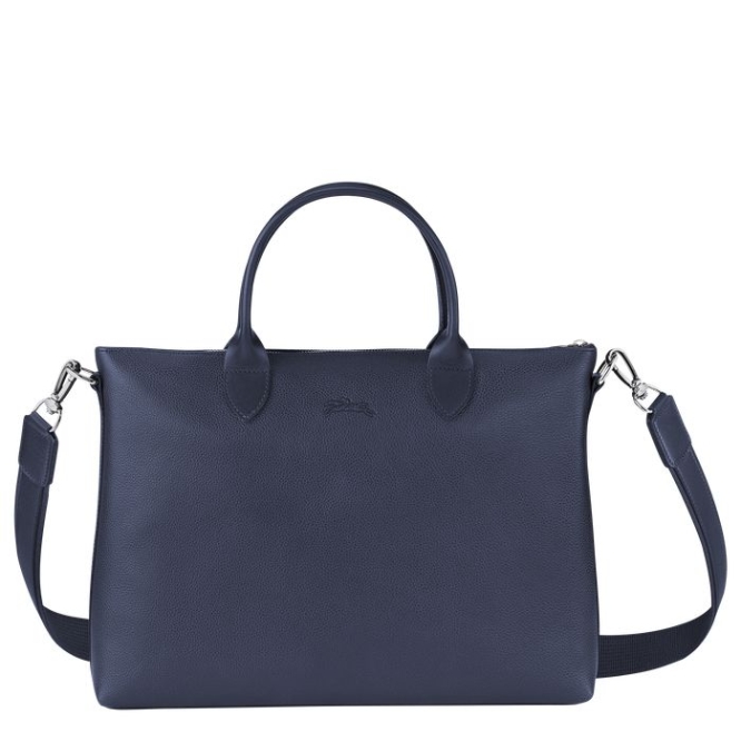 Navy Longchamp Le Foulonné S Men's Document Holders | US-1847LCY