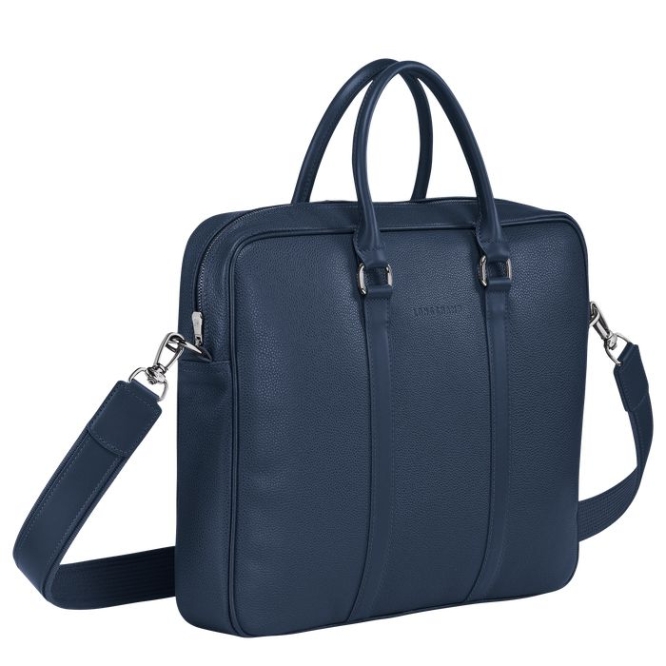 Navy Longchamp Le Foulonné S Men's Document Holders | US-2931EQB