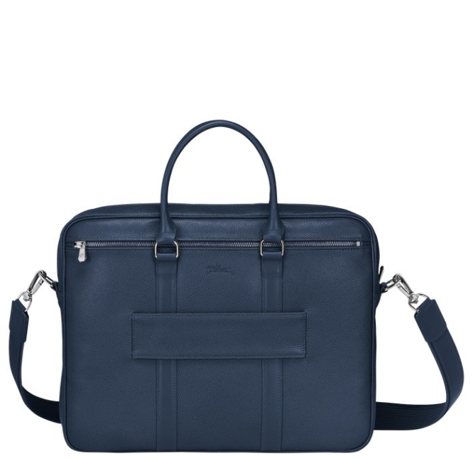 Navy Longchamp Le Foulonné S Men's Document Holders | US-2931EQB