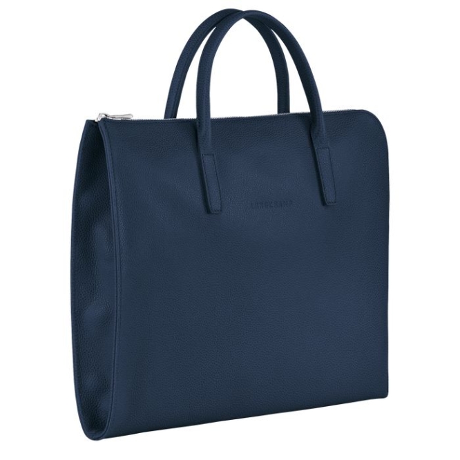 Navy Longchamp Le Foulonné S Men's Document Holders | US-7503EQX