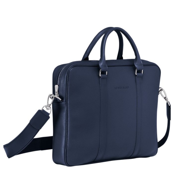 Navy Longchamp Le Foulonné XS Men's Document Holders | US-3647JOT