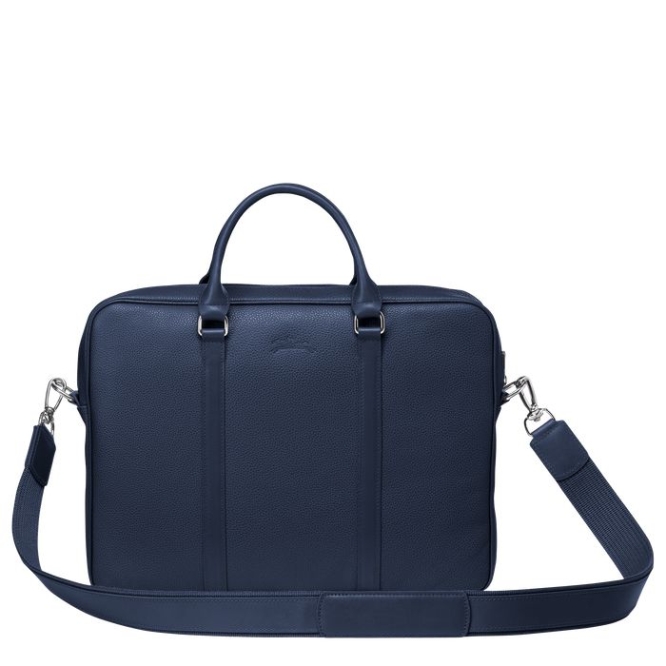 Navy Longchamp Le Foulonné XS Men's Document Holders | US-3647JOT