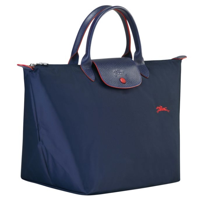 Navy Longchamp Le Pliage Club M Women's Top-handle Bags | US-8163VFT