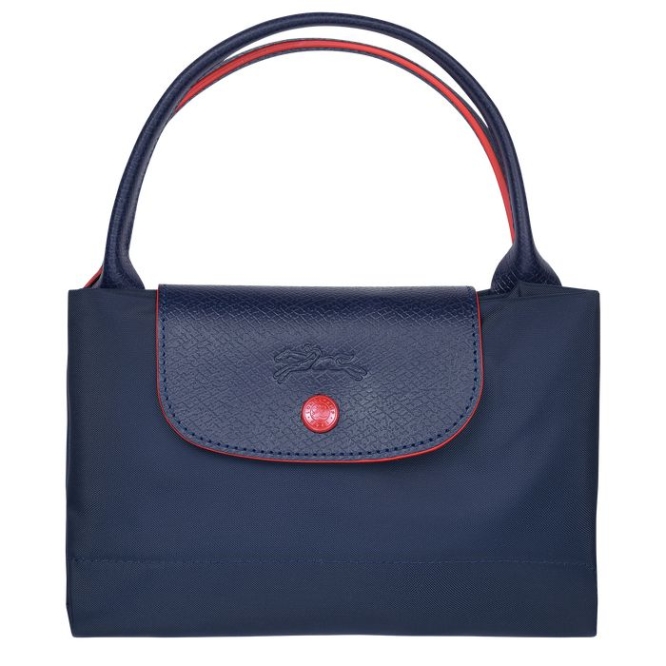 Navy Longchamp Le Pliage Club M Women's Top-handle Bags | US-8163VFT