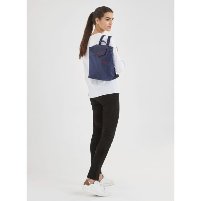 Navy Longchamp Le Pliage Club Women's Backpacks | US-9504DNL