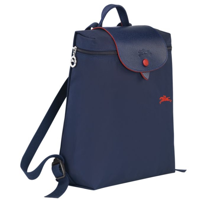 Navy Longchamp Le Pliage Club Women's Backpacks | US-9504DNL