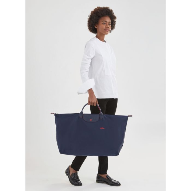 Navy Longchamp Le Pliage Club XL Women's Travel Bags | US-5620UKL