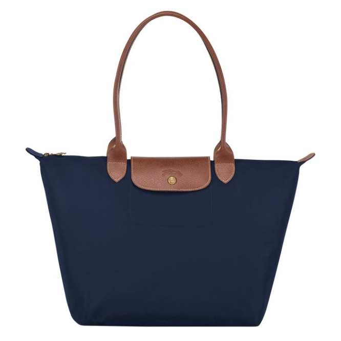 Navy Longchamp Le Pliage Original L Women\'s Shoulder Bags | US-4317GTJ