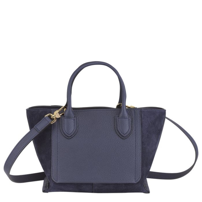 Navy Longchamp Mailbox S Women's Top-handle Bags | US-0781VEW