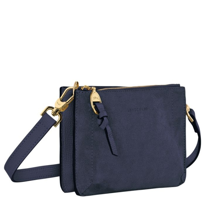 Navy Longchamp Mailbox Soft Women's Wallets On Chain | US-6253TVJ