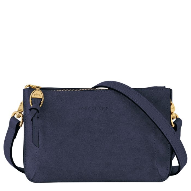 Navy Longchamp Mailbox Soft Women\'s Wallets On Chain | US-6253TVJ