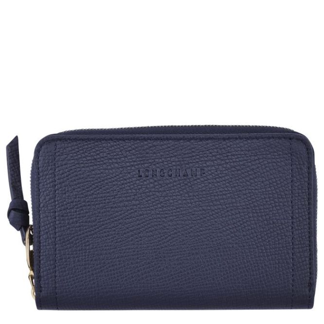 Navy Longchamp Mailbox Women\'s Wallets | US-6405HZR