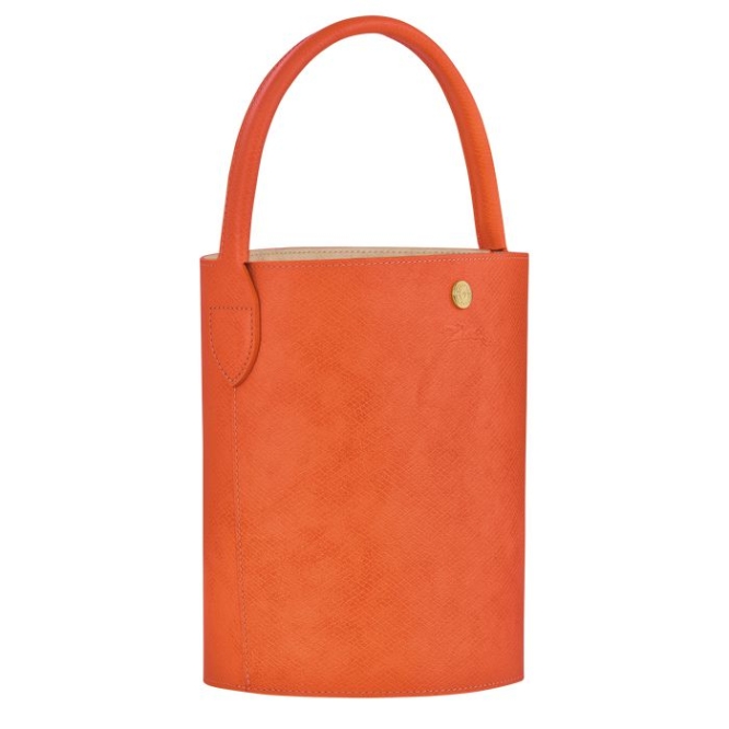 Orange Longchamp Cuir De Russie Women's Top-handle Bags | US-0465YJR