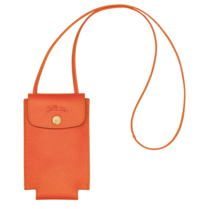 Orange Longchamp Cuir De Russie Women\'s Phone Cases | US-0724YLI