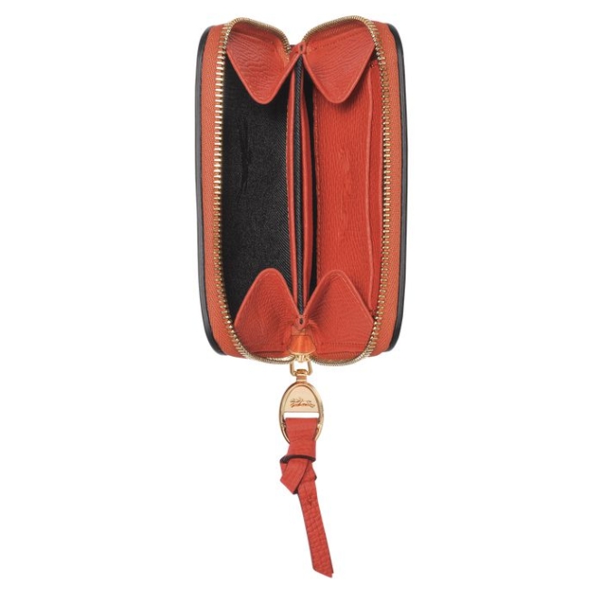 Orange Longchamp Mailbox Women's Cardholders & Coin Purses | US-2581AOD