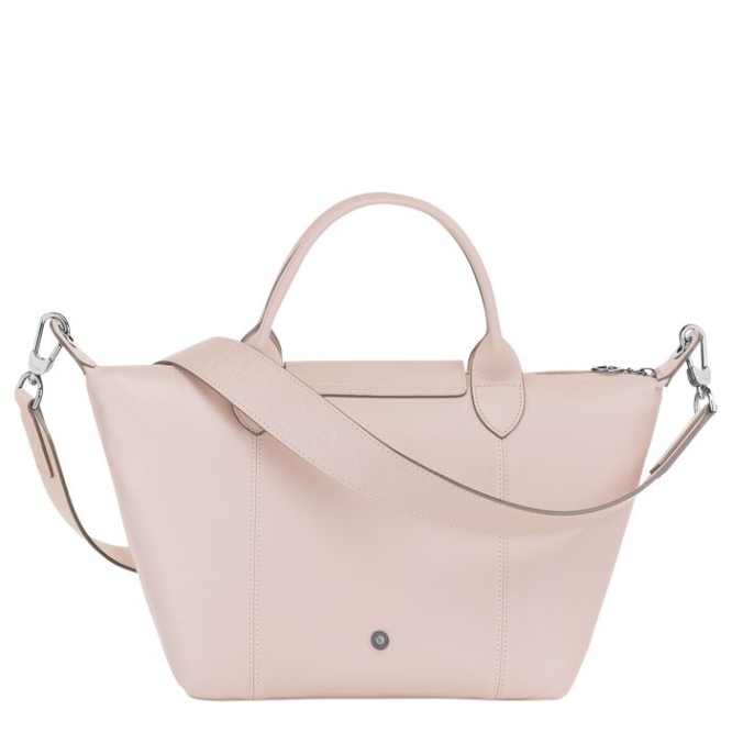 Pink Longchamp Le Pliage Cuir S Women's Top-handle Bags | US-7438YCA