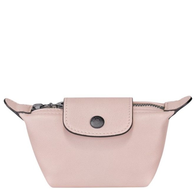 Pink Longchamp Le Pliage Cuir Women\'s Cardholders & Coin Purses | US-8092OWM