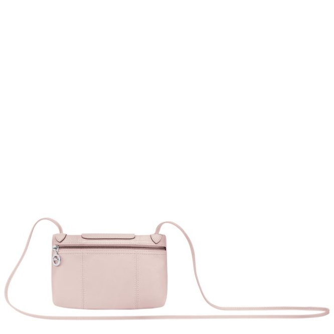 Pink Longchamp Le Pliage Cuir Women's Crossbody Bags | US-2639LOT