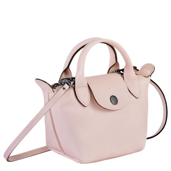 Pink Longchamp Le Pliage Cuir Women's Crossbody Bags | US-8045LSU