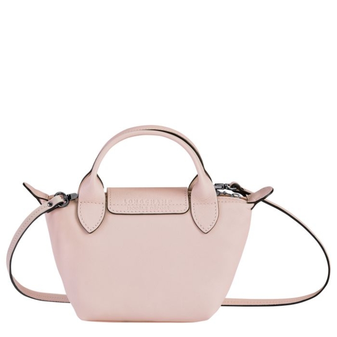 Pink Longchamp Le Pliage Cuir Women's Crossbody Bags | US-8045LSU