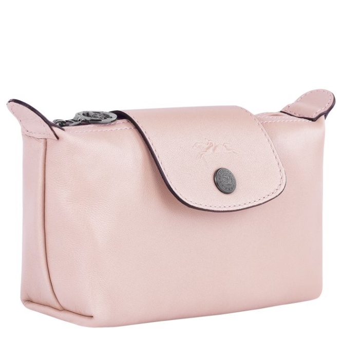 Pink Longchamp Le Pliage Cuir Women's Pouches & Cases | US-5290JBW