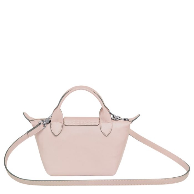 Pink Longchamp Le Pliage Cuir XS Women's Top-handle Bags | US-8016PUE