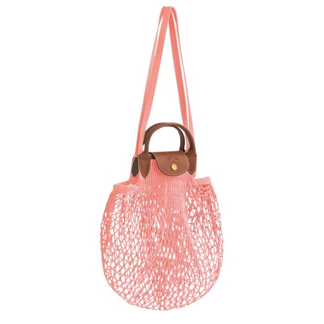 Pink Longchamp Le Pliage Filet Women's Shoulder Bags | US-4038IVK