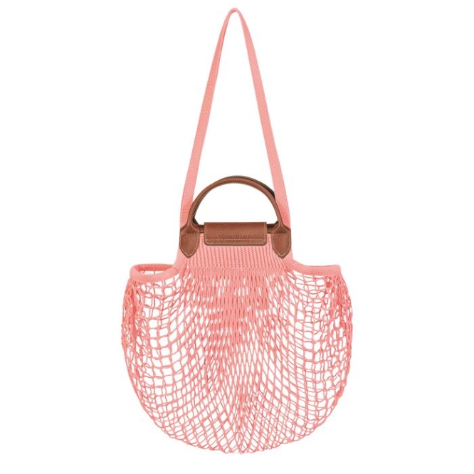 Pink Longchamp Le Pliage Filet Women's Shoulder Bags | US-4038IVK