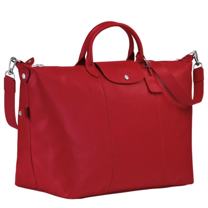 Red Longchamp Le Foulonné L Men's Travel Bags | US-7038EKP