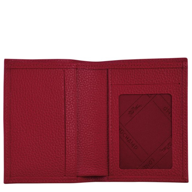 Red Longchamp Le Foulonné Men's Cardholders & Coin Purses | US-7635WXQ