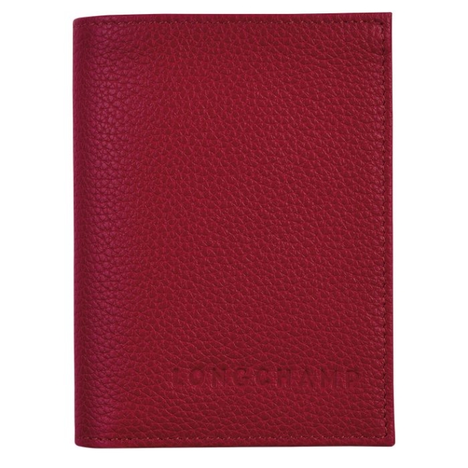 Red Longchamp Le Foulonné Men\'s Cardholders & Coin Purses | US-7635WXQ