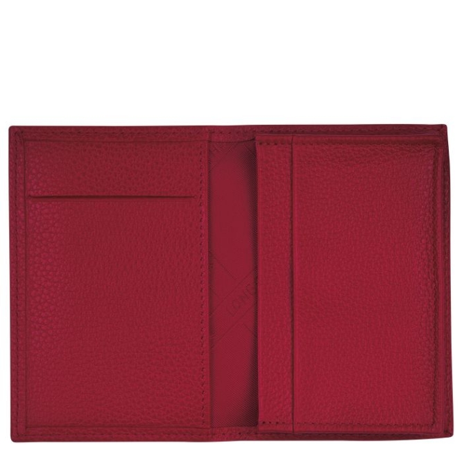 Red Longchamp Le Foulonné Men's Cardholders & Coin Purses | US-8760LUT