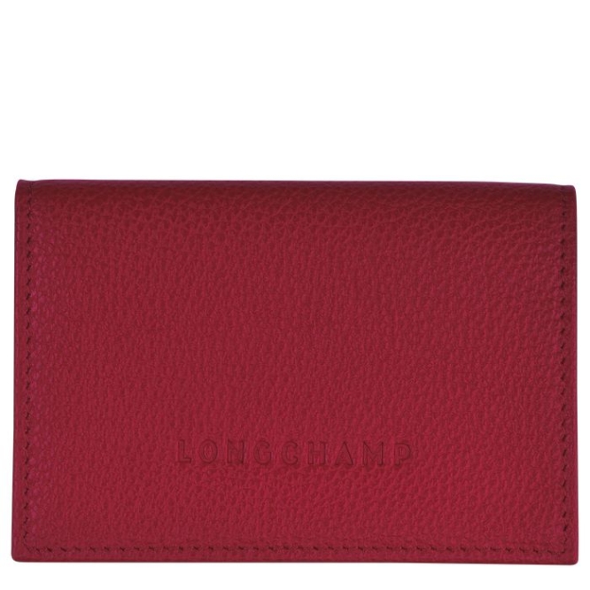 Red Longchamp Le Foulonné Men\'s Cardholders & Coin Purses | US-8760LUT