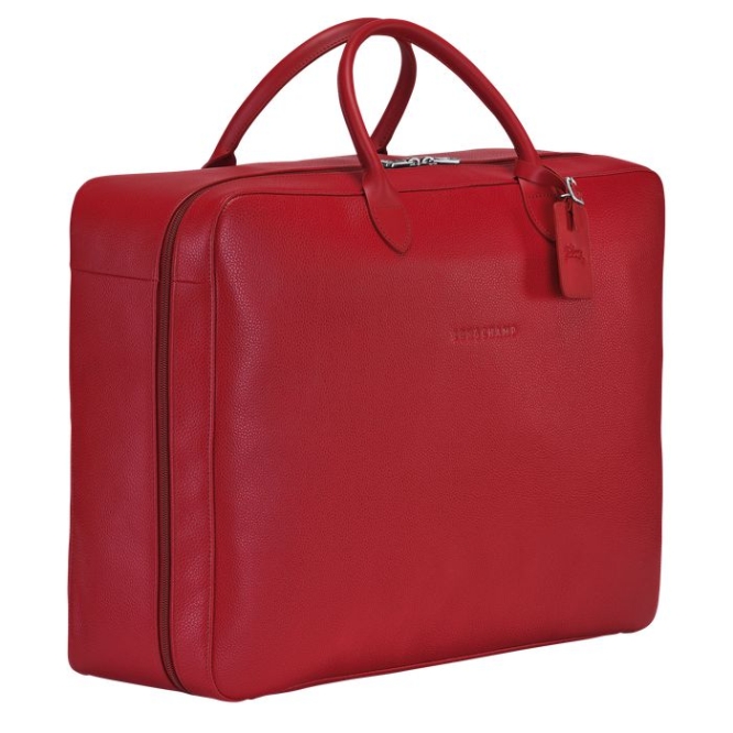 Red Longchamp Le Foulonné Men's Travel Bags | US-4053ZPO