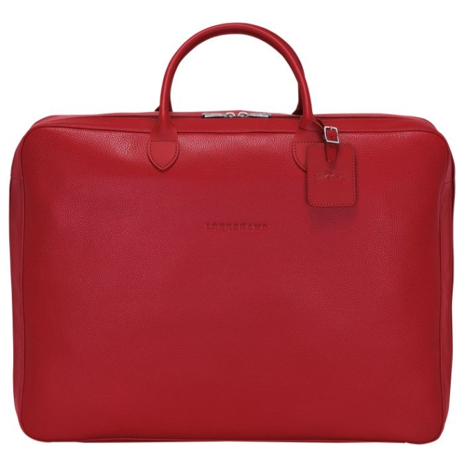 Red Longchamp Le Foulonné Men\'s Travel Bags | US-4053ZPO