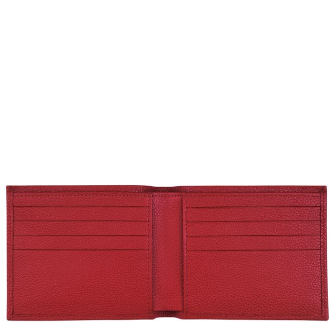 Red Longchamp Le Foulonné Men's Wallets | US-0126NJA